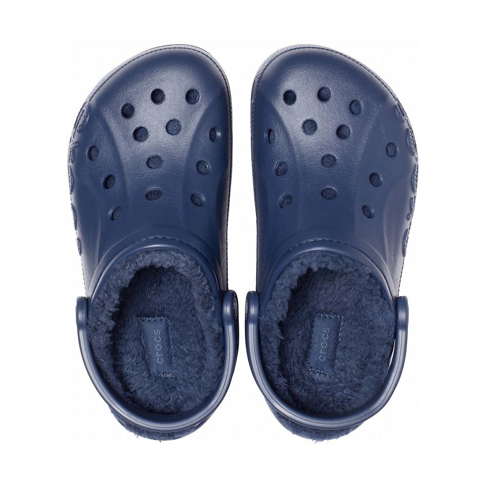 Navy Women's Crocs Baya Lined Clogs | NZ 0100CTVE